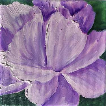 violet flower oil painting original thumb