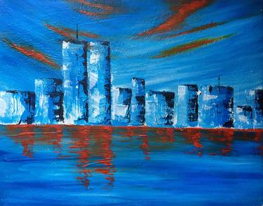 Original Abstract Cities Paintings by Daria Ceppelli