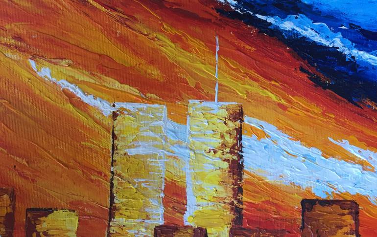 Original Abstract Expressionism Cities Painting by Daria Ceppelli