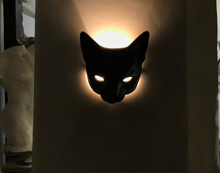 Original Art Deco Cats Sculpture by Inci Uyanik