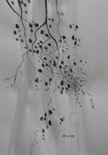 Tree leaves in the forest - small and fresh thumb