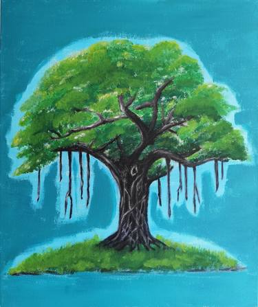 Original Fine Art Tree Painting by Anne Li