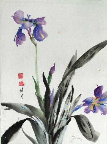 Print of Fine Art Floral Paintings by john wang