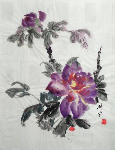 Original Fine Art Floral Paintings by john wang