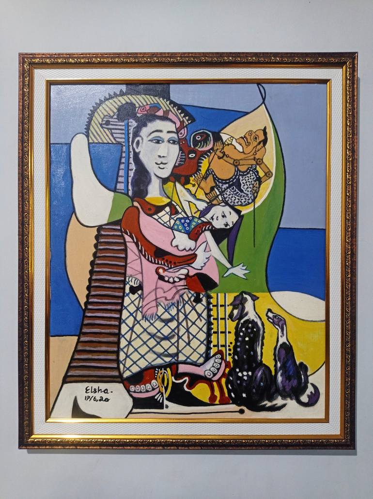 Original Cubism Women Painting by Paul Supriyadi