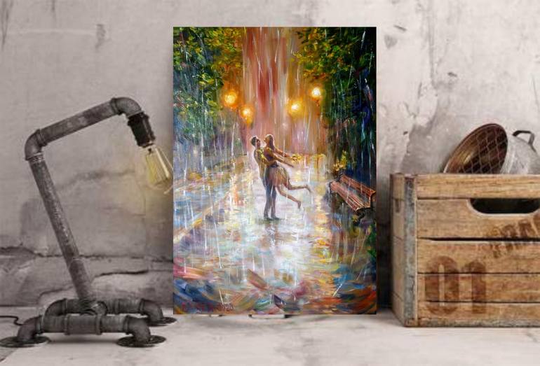 Original Impressionism People Painting by Elena Sereda