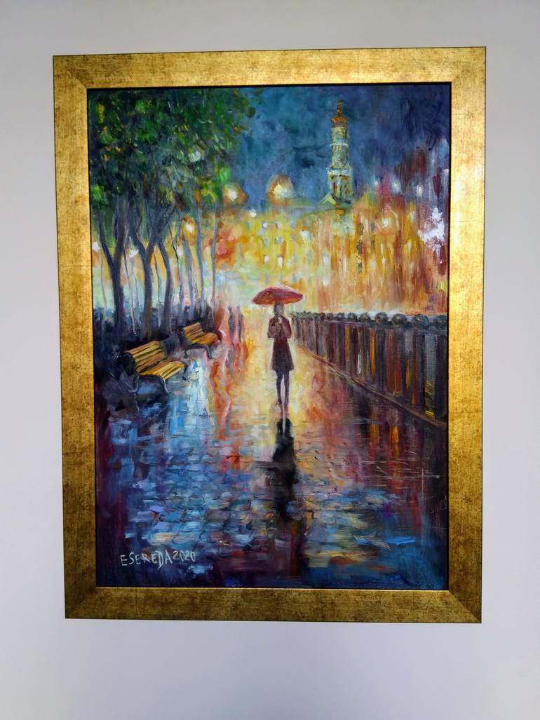 Original Impressionism Landscape Painting by Elena Sereda