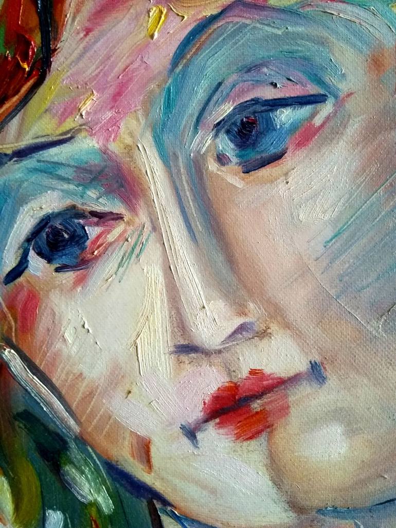 Original Expressionism People Painting by Elena Sereda