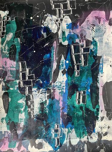 Print of Abstract Outer Space Mixed Media by Lisa Reed Preston
