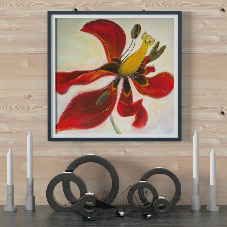 Original Art Deco Floral Painting by Katerina Zhuchenko RedHeadKat