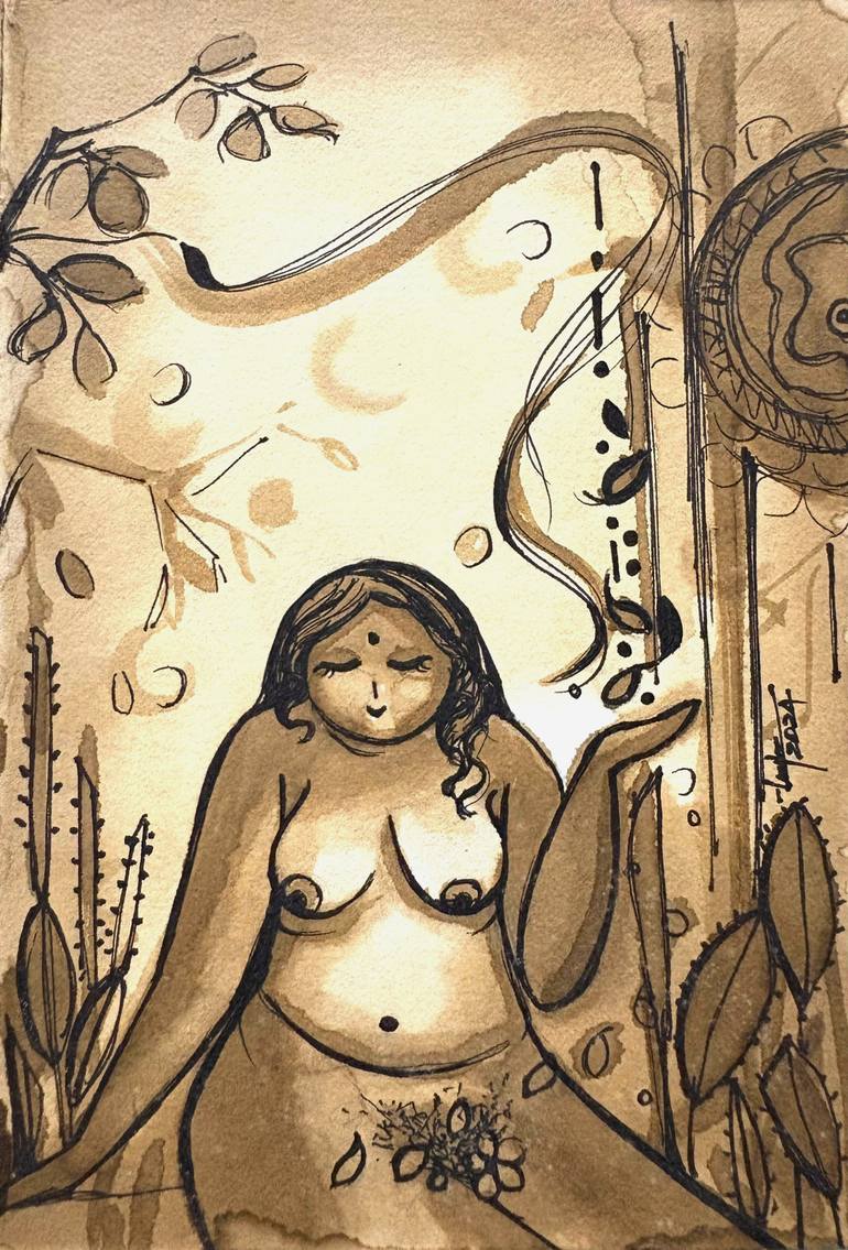 Original Abstract Women Painting by Anna Rajasekharan