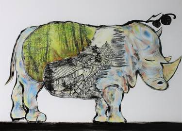 Original Animal Mixed Media by Ba Kyun