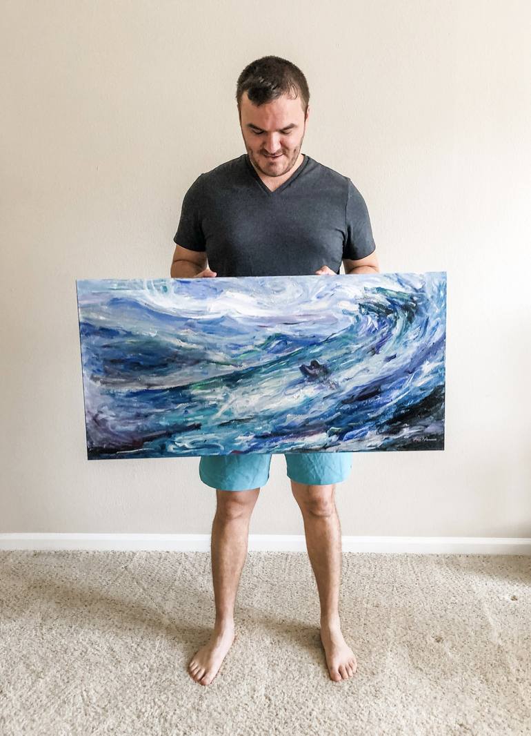 Original Abstract Seascape Painting by Jeff Johnson