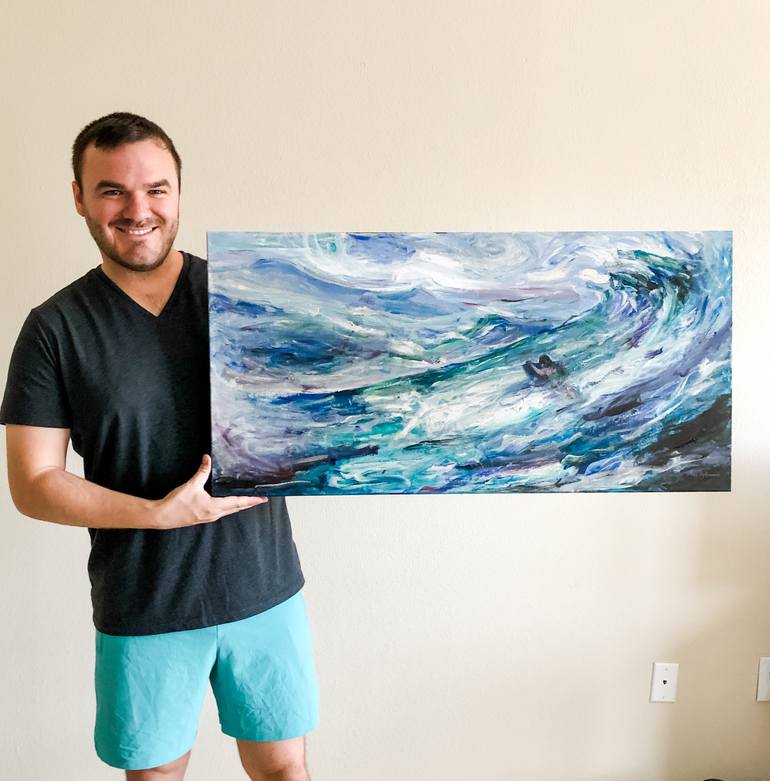 Original Abstract Seascape Painting by Jeff Johnson
