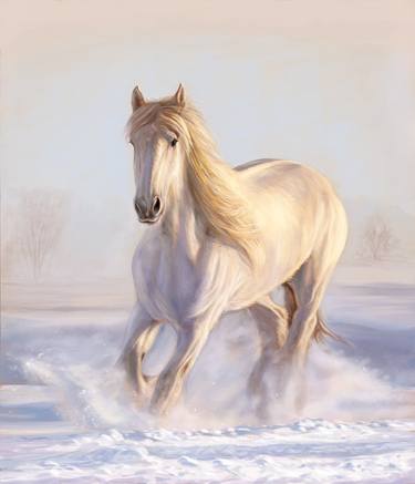 A white horse thumb