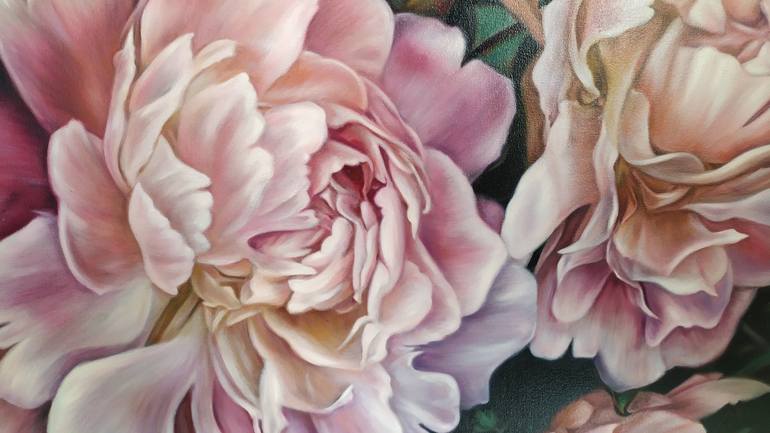 Original Color Field Painting Floral Painting by Josephine Popova