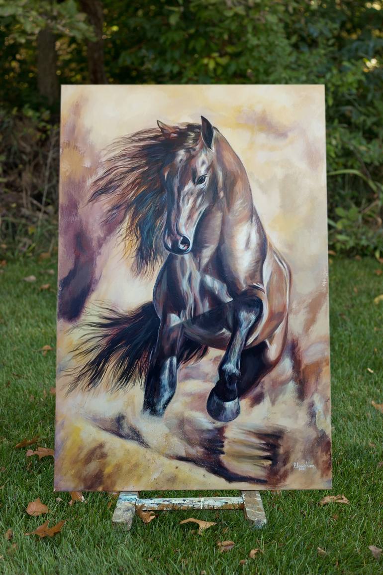 Original Expressionism Animal Painting by Josephine Popova