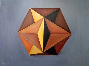 Original Cubism Geometric Paintings by Josephine Popov