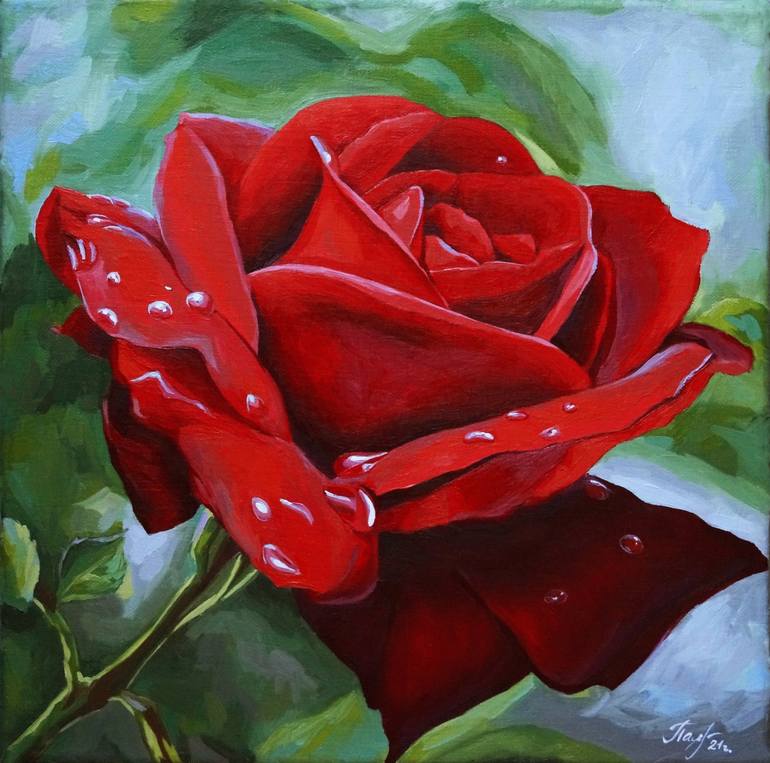 Red roses outlet painting