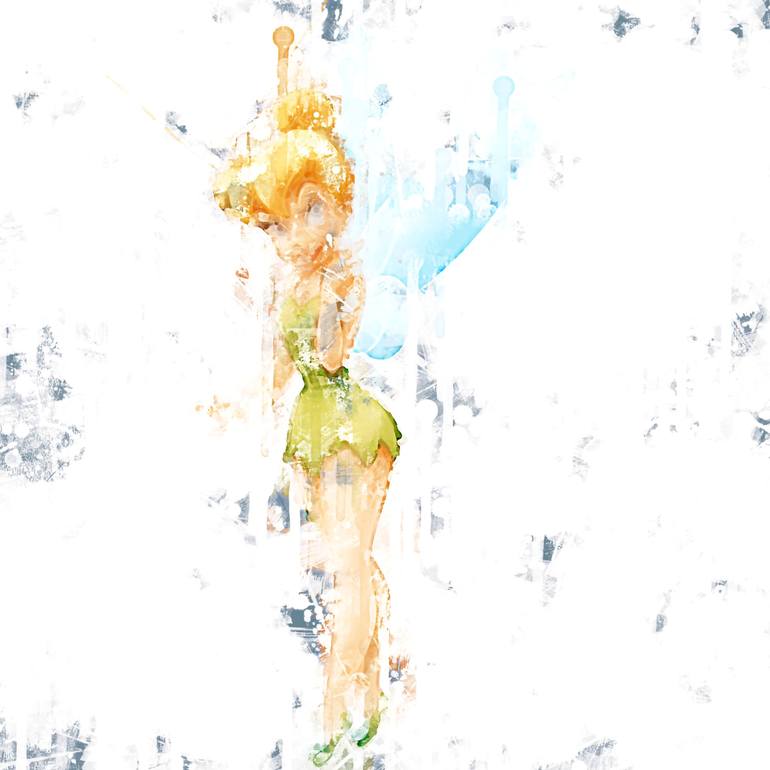 Cartoon Tinkerbell Pose Character Painting Watercolor Animation