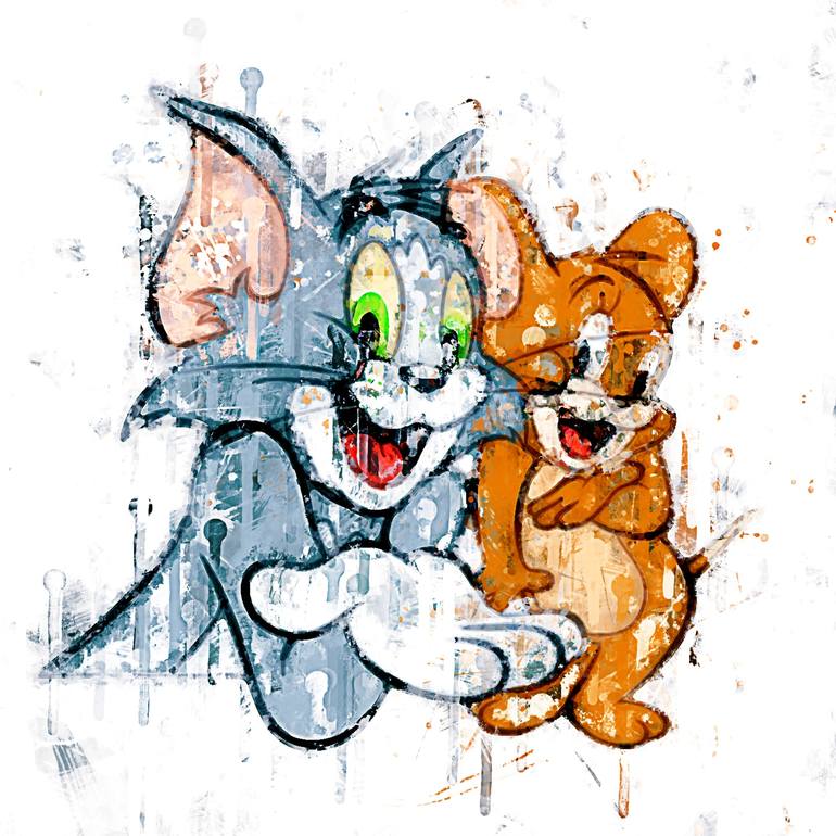 Cartoon Tom and Jerry Friends character painting watercolor animation  Painting by Philips Jackson | Saatchi Art