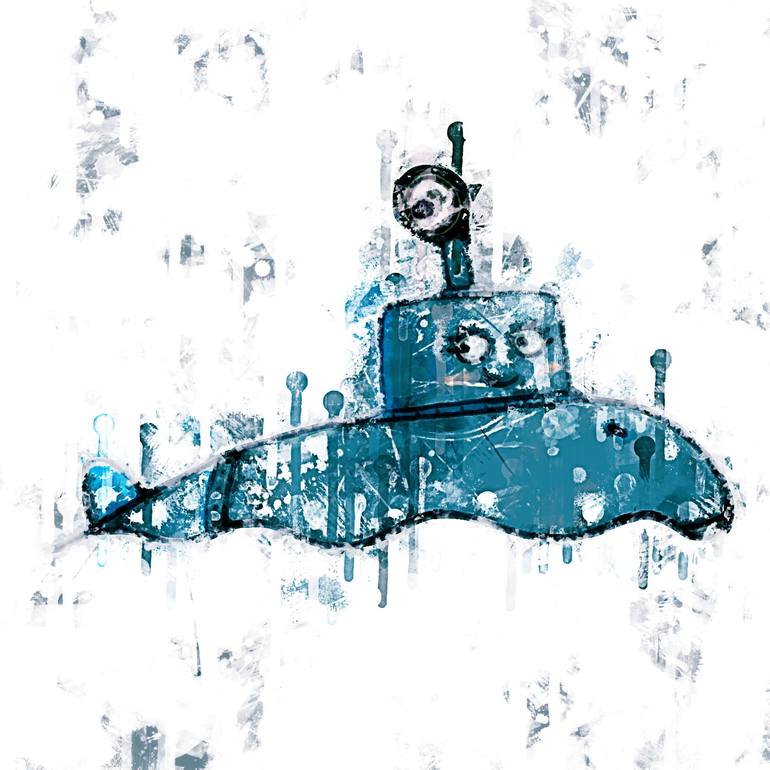 Cartoon Toot Character Sasha the Submarine character painting watercolor  animation Painting by Philips Jackson | Saatchi Art