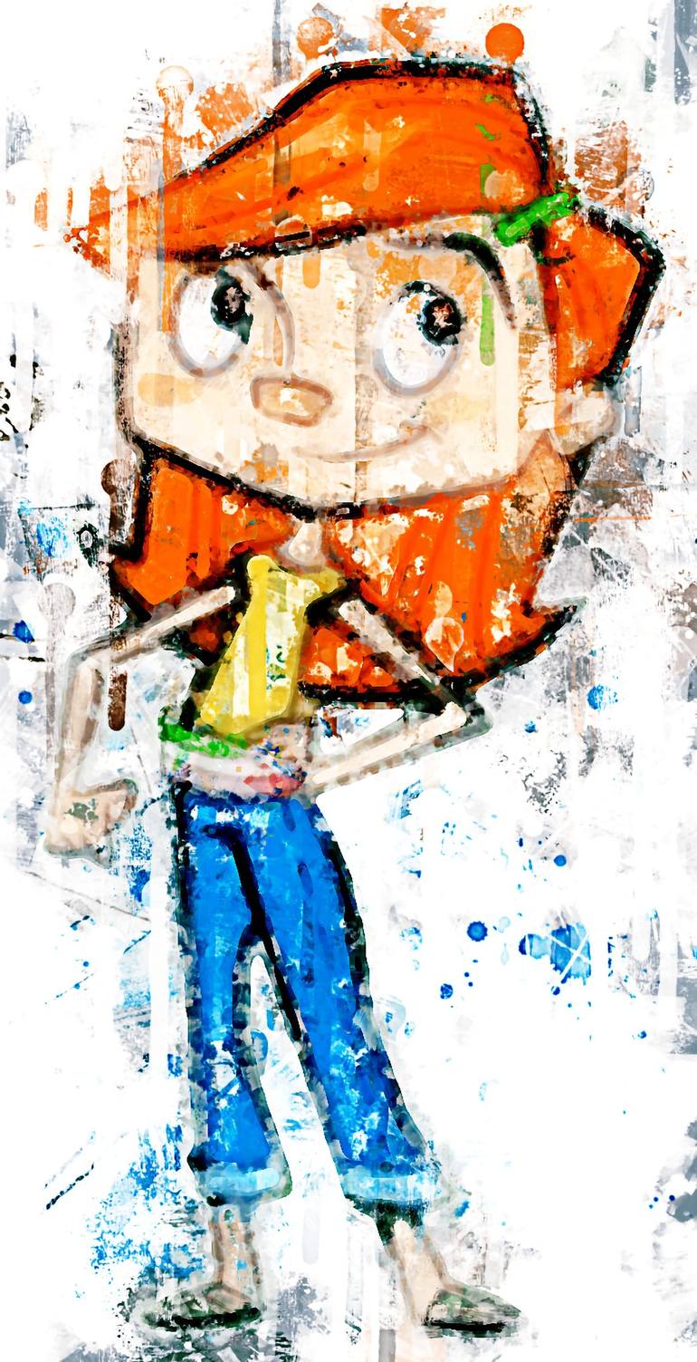 Cartoon The Replacements Riley character painting watercolor animation  Painting by Philips Jackson | Saatchi Art