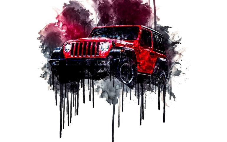 Car 2018 Jeep Wrangler Rubicon 1 cars watercolor painting colorful art  Painting by Philips Jackson | Saatchi Art