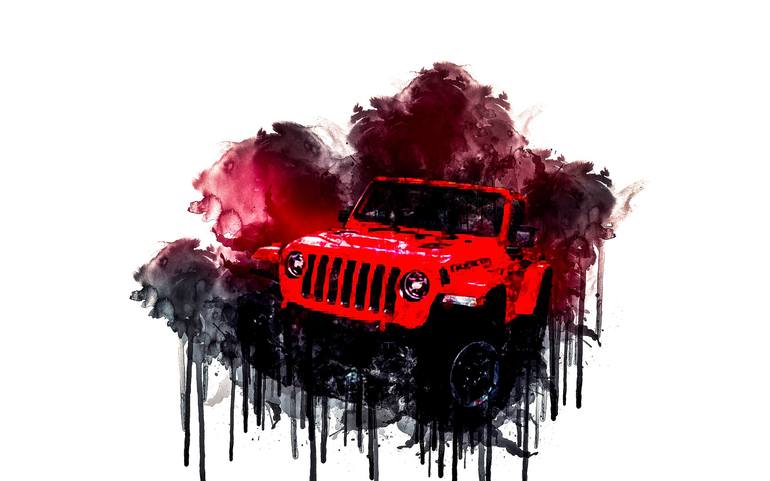 Car 2018 Jeep Wrangler Rubicon 1 cars watercolor painting colorful art  Painting by Philips Jackson | Saatchi Art