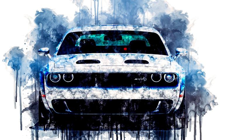 Car 2019 Dodge Challenger SRT Hellcat Redeye Widebody 1 cars watercolor ...