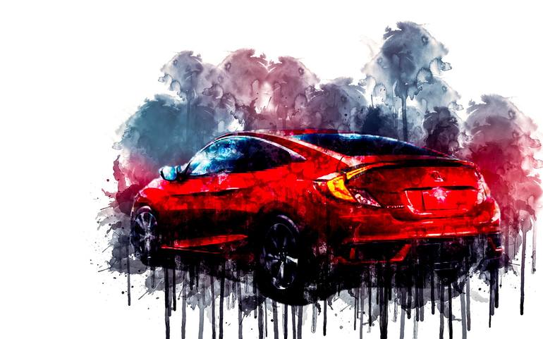 Drawings To Paint & Colour Cars - Print Design 019