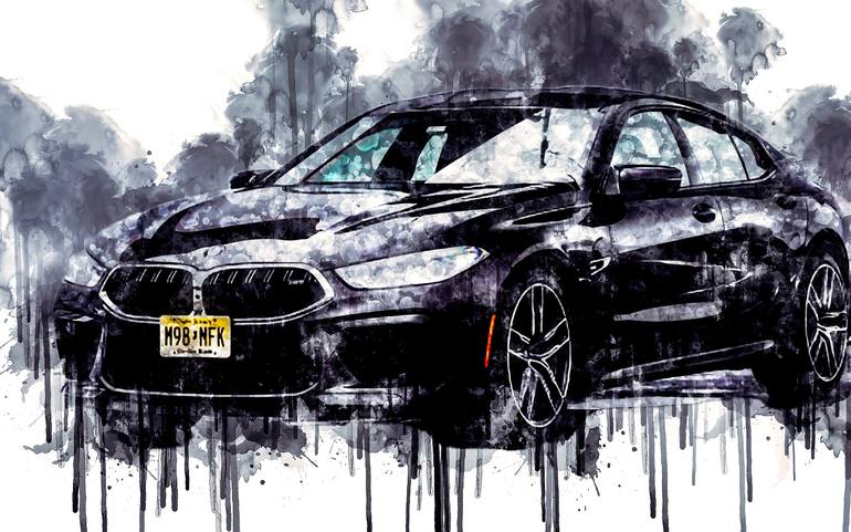 Car Car 2020 BMW M8 Gran Coupé 1 cars watercolor painting colorful finneart  abstract cars watercolor colorful fineart painting Printmaking by Philips  Jackson