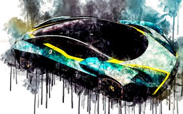 Car Car Aston Martin DP 100 Vision Gran Turismo 1 cars watercolor painting colorful finneart  abstract cars watercolor colorful fineart painting thumb