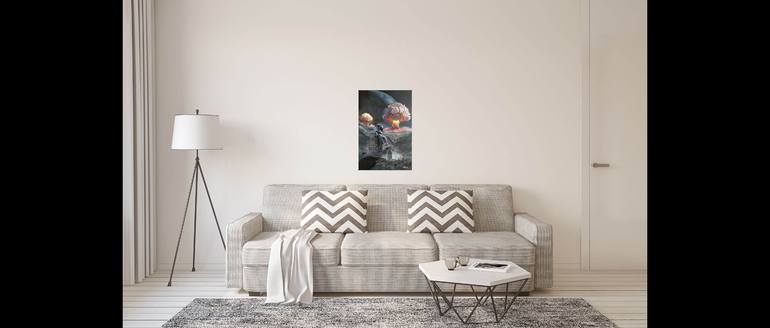 Original Conceptual Outer Space Painting by Alvaro Silva