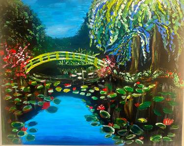 Monet study spring water lilies under the bridge thumb