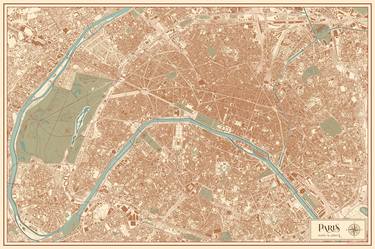 Paris Vintage Style Detailed Map thumb