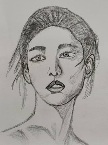 Original Expressionism People Drawing by Oscar Gml