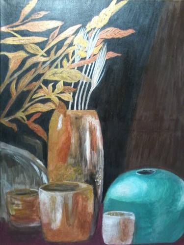 Original Fine Art Still Life Paintings by Grazyna Lukasik