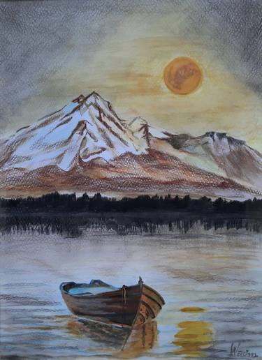 Print of Boat Paintings by Waseem Iftikhar Zaidi
