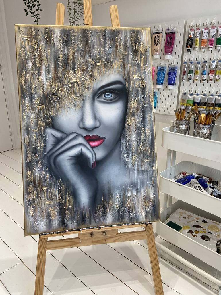 Original Abstract Portrait Painting by Ellie Dean