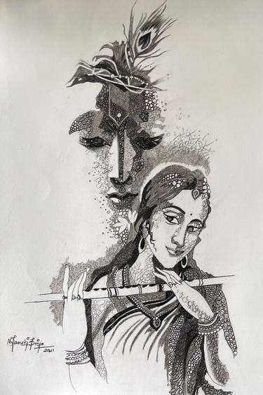 Print of Love Drawings by janaki priya