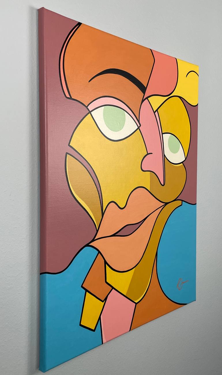 Original Abstract People Painting by R  James The Artist