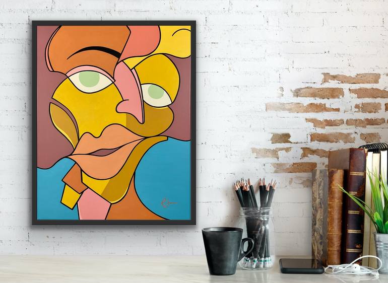 Original Abstract People Painting by R  James The Artist