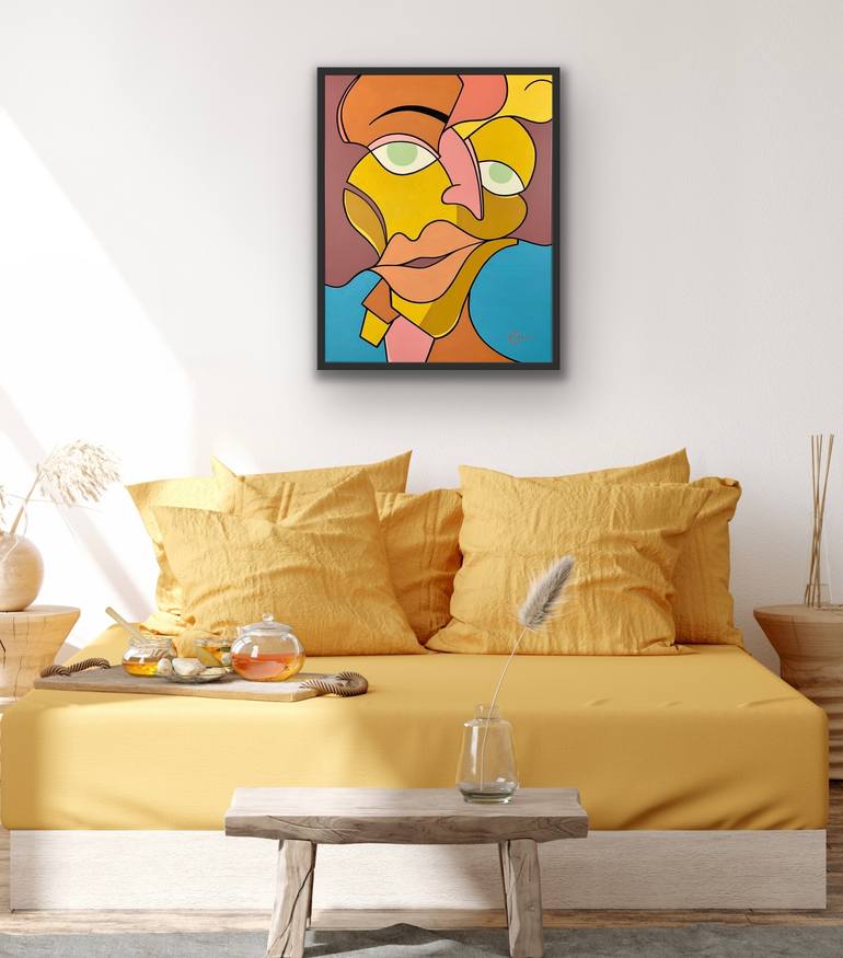 Original Abstract People Painting by R  James The Artist