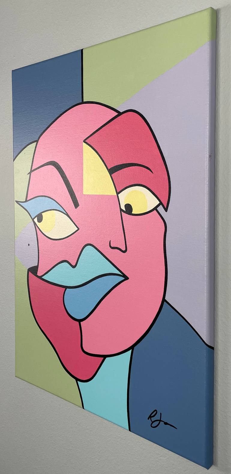 Original Abstract People Painting by R  James The Artist