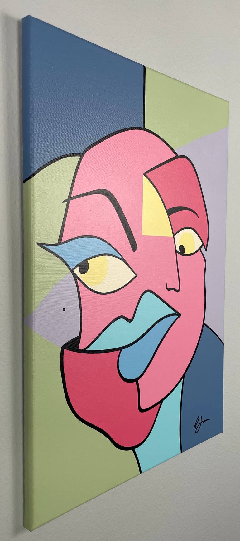 Original Abstract People Painting by R  James The Artist