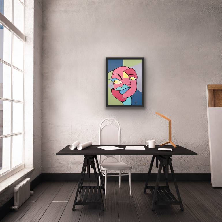 Original Abstract People Painting by R  James The Artist