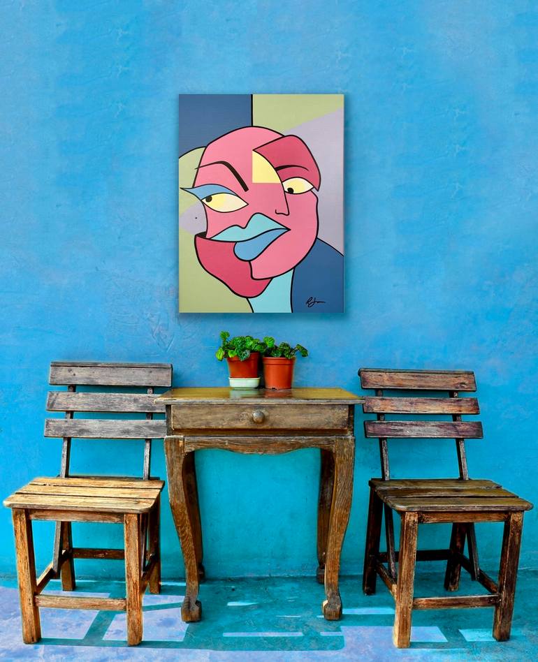 Original Abstract People Painting by R  James The Artist