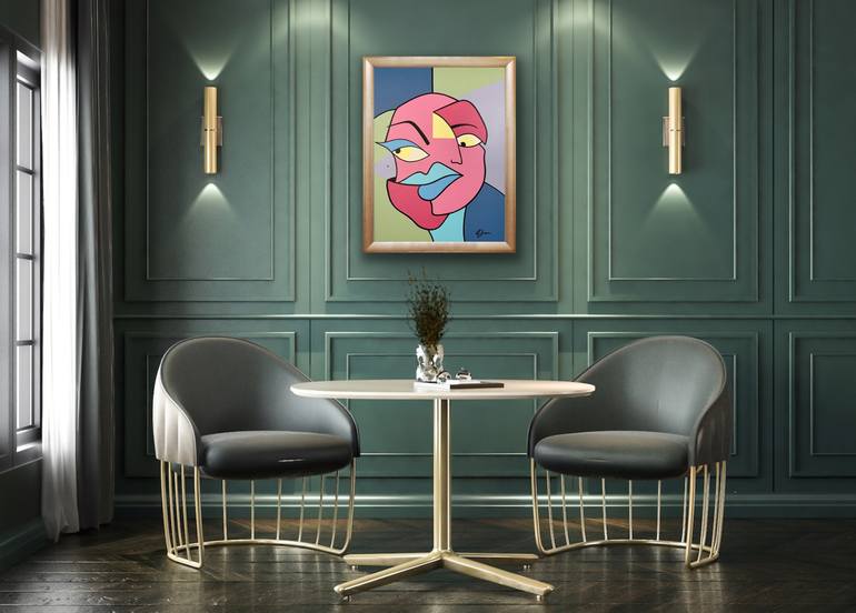 Original Abstract People Painting by R  James The Artist