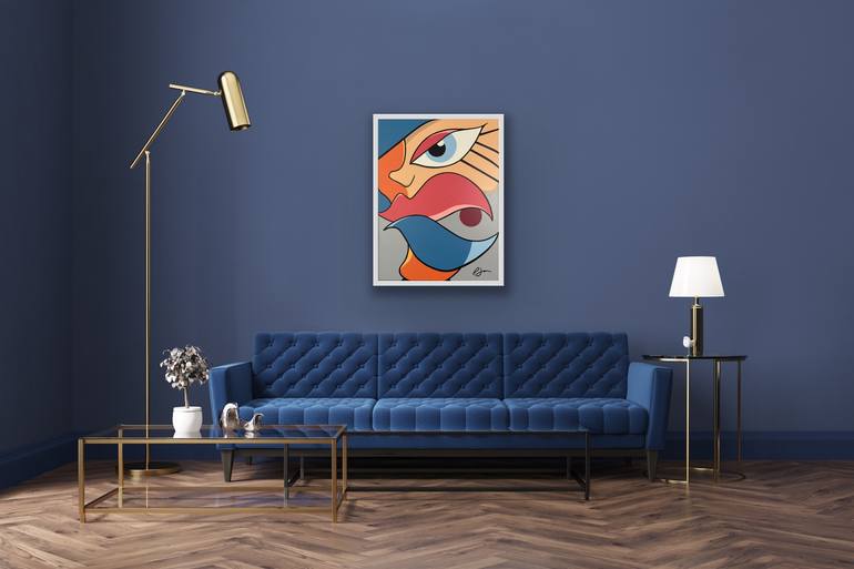 Original Cubism Abstract Painting by R  James The Artist
